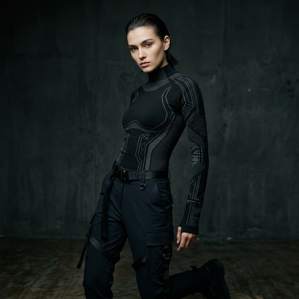 Cyber-knit Mockneck